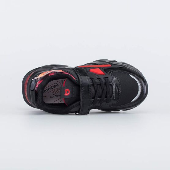 544201-72 Кроссовки LED для мальчики черно-красный фото №4