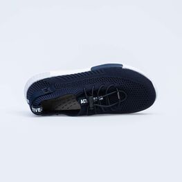 641027-15 Черные текстильные кроссовки для мальчики светло-синий фото №4