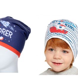 07711121-10 Шапка для мальчика, 80% хлопок, темно-синяя для мальчики темно-синий фото №2