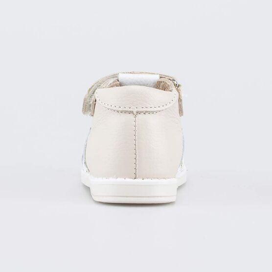 022153-25 Кожаные сандалии Первые шаги Зоопарк для мальчики белый + бежевый фото №5