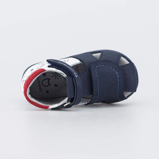 022158-21 Кожаные сандалии Первые шаги Серфер для мальчики синий + белый фото №4