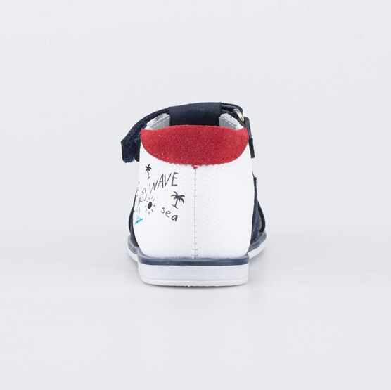 022158-21 Кожаные сандалии Первые шаги Серфер для мальчики синий + белый фото №5