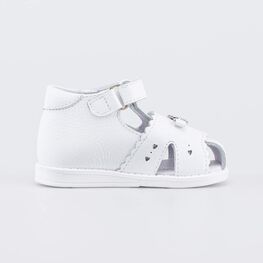 022159-22 Кожаные сандалии Первые шаги Бантик для девочки белый фото №2