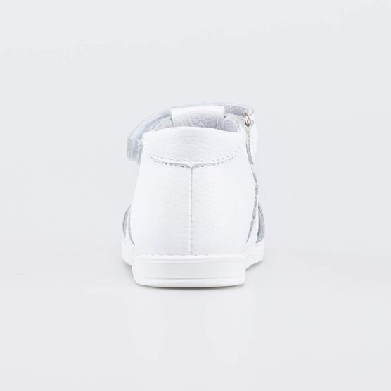 022159-22 Кожаные сандалии Первые шаги Бантик для девочки белый фото №5