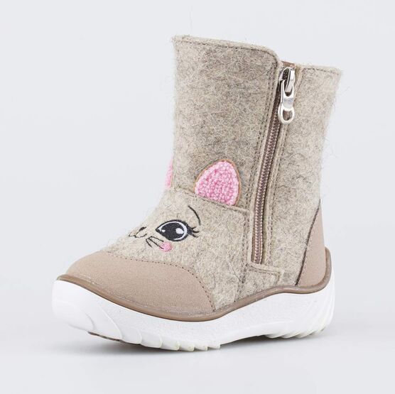 167070-43 Валенки на молнии Котенок для девочки бежевый