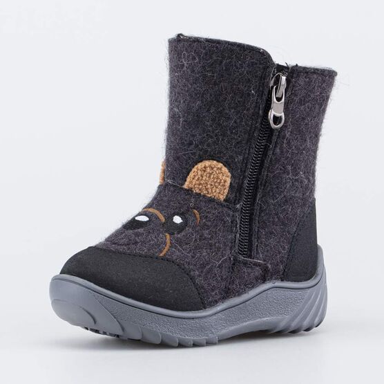 167071-42 Серые валенки на молнии Медвежонок для мальчики серый