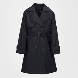 07872004-42 Плащ-тренч детский черный для девочки черный