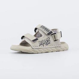 524116-14 Пляжная обувь для мальчика Граффити бежевый для мальчики бежевый + черный