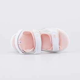 524118-11 Пляжные сандалии с LED Сердечки для девочки белый + розовый фото №4