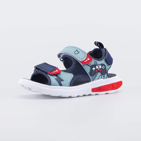 524119-12 Пляжные сандалии с LED Геймер для мальчики синий + красный