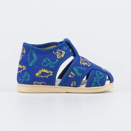 221164-71 Текстильная обувь для первых шагов Динозаврики для мальчики синий фото №2