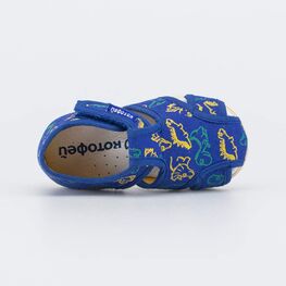 221164-71 Текстильная обувь для первых шагов Динозаврики для мальчики синий фото №4