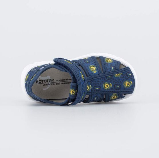 221169-11 Текстильные сандалии Лев для мальчики синий фото №4