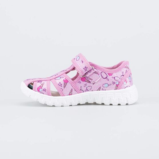 221170-11 Текстильные сандалии для девочки для девочки розовый фото №2