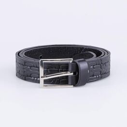 03704002-20 Ремень кожаный черный для мальчики черный