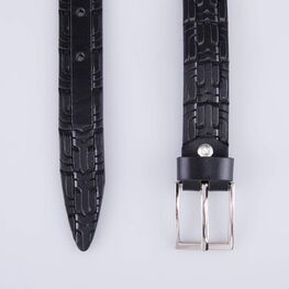 03704002-20 Ремень кожаный черный для мальчики черный фото №3