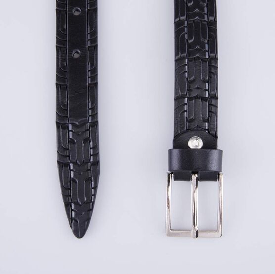 03704002-20 Ремень кожаный черный для мальчики черный фото №3