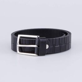 03704003-20 Ремень кожаный черный для мальчики черный