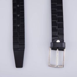 03704003-20 Ремень кожаный черный для мальчики черный фото №3