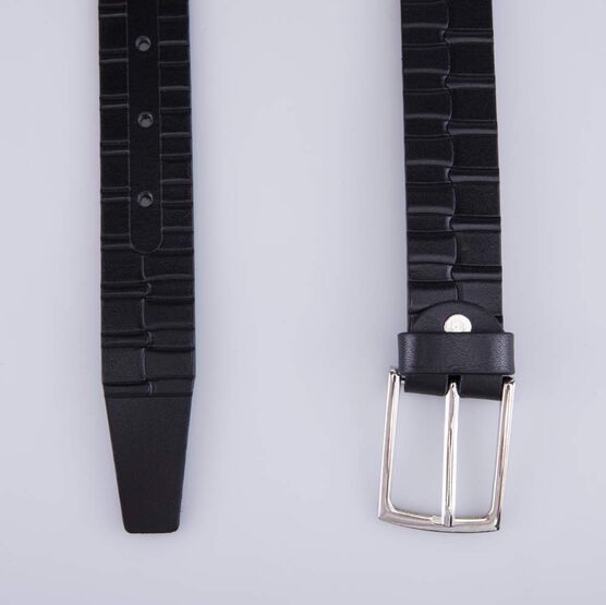 03704003-20 Ремень кожаный черный для мальчики черный фото №3