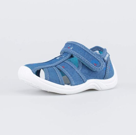 221114-11 Хлопковые сандалии Кораблик для мальчики синий