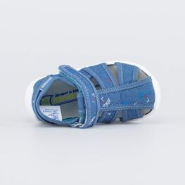 221114-11 Хлопковые сандалии Кораблик для мальчики синий фото №4