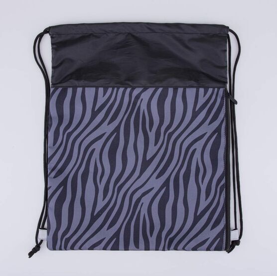 02808238-40 Мешок для обуви Зебра черный для девочки черный