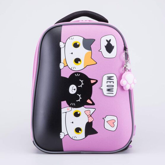 02817331-40 Школьный набор Рюкзак Мешок Пенал КК для девочки черный + розовый фото №2