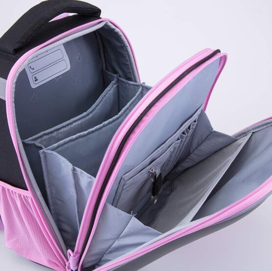 02817331-40 Школьный набор Рюкзак Мешок Пенал КК для девочки черный + розовый фото №3