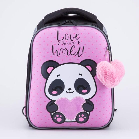 02817332-40 Школьный набор Рюкзак Мешок Пенал КК для девочки черный + розовый фото №2