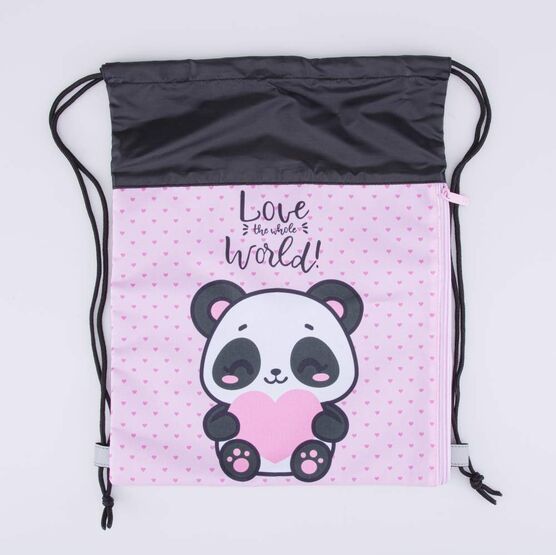 02817332-40 Школьный набор Рюкзак Мешок Пенал КК для девочки черный + розовый фото №5