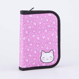 02817333-40 Школьный набор Рюкзак Мешок Пенал КК для девочки чер-роз фото №4