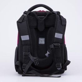 02817334-40 Школьный рюкзак Алмазное сердце КК для девочки черный + розовый фото №3