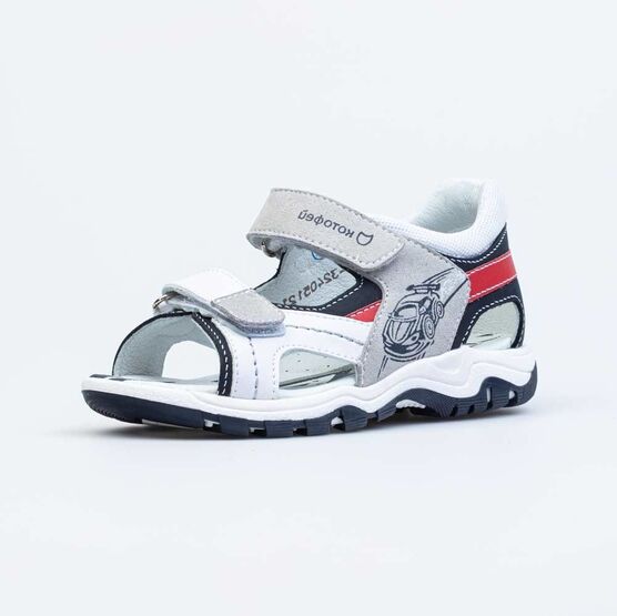 324051-21 Сандалии для мальчика для мальчики бел-син-сер