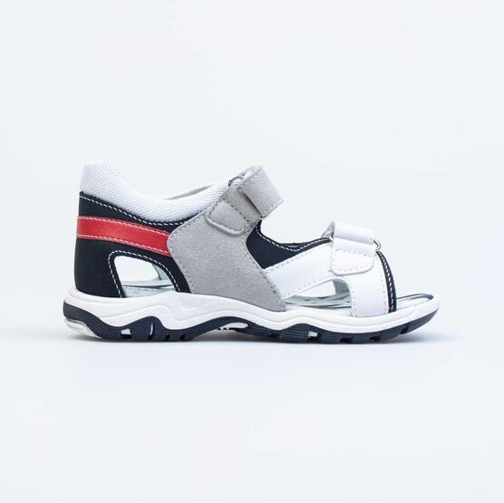 324051-21 Сандалии для мальчика для мальчики бел-син-сер фото №2