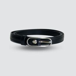 03804029-20 Тонкий кожаный ремень для девочки Черный для девочки черный