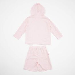 07864080-40 Костюм льняной худи + шорты розовый для девочки розовый фото №2