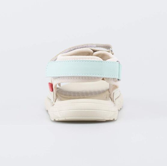 324089-12 Пляжные бежевые сандалии Оригинал для девочки бежевый + голубой фото №5