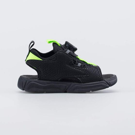 424017-11 Пляжная обувь с системой быстрой шнуровки для мальчики черный + салатовый фото №2