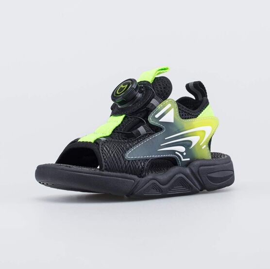 424017-11 Пляжная обувь с системой быстрой шнуровки для мальчики черный + салатовый