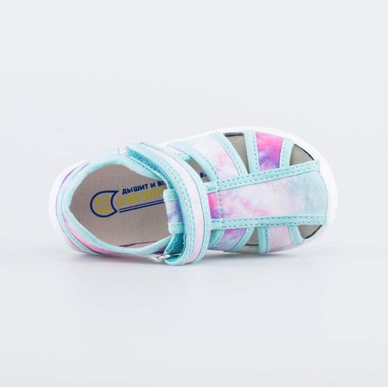 221135-11 Текстильные сандалии Тай-дай для девочки разноцветный фото №4