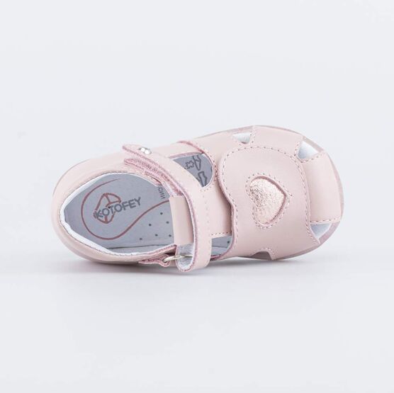 022137-22 Кожаные босоножки для девочки для девочки розовый фото №4