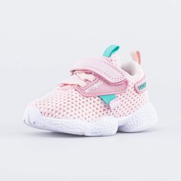 144142-14 Кроссовки из вязаного текстиля для девочки розовый