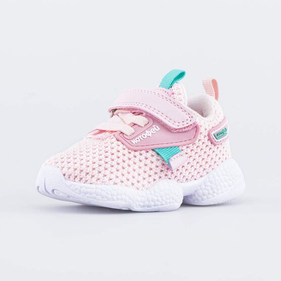 144142-14 Кроссовки из вязаного текстиля для девочки розовый