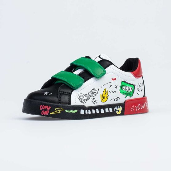 534043-71 Полуботинки для мальчики бел-чер