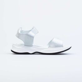 722035-21 Босоножки для девочки из натурального нубука для девочки серебрист. фото №2