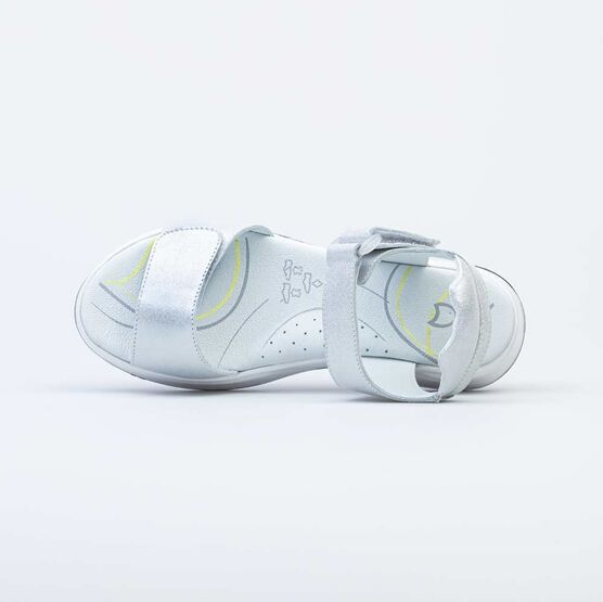 722035-21 Босоножки для девочки из натурального нубука для девочки серебрист. фото №4