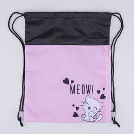 02808231-40 Мешок для обуви Мягкий котик КК для девочки черный + розовый