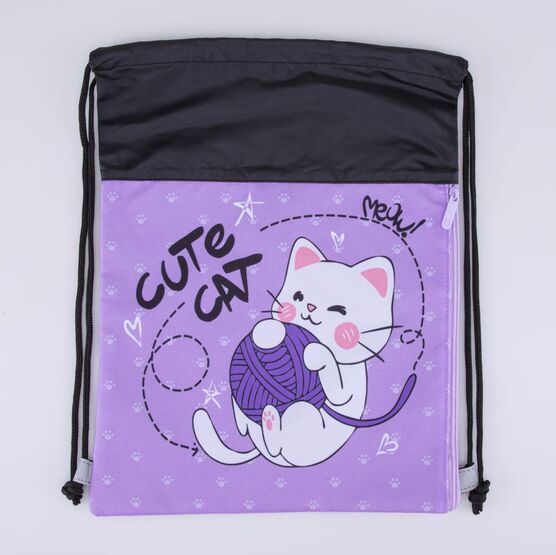 02808234-40 Мешок для обуви Котенок для девочки фиолетовый