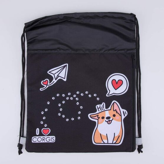 02808237-40 Мешок для обуви Стикеры черный для девочки черный